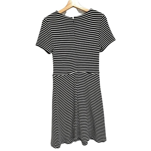 Madewell - Black & White knitted short sleeve dress women's size Medium - Picture 5 of 7